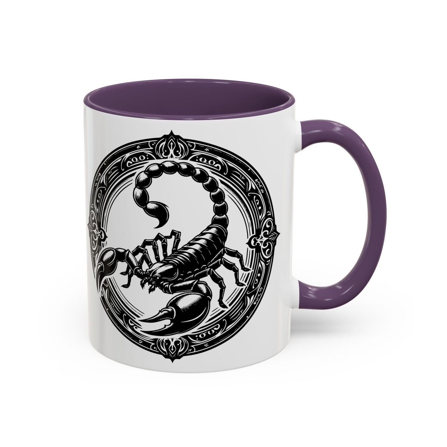 Scorpio Accent Coffee Mug - Personalized Gift, Zodiac Decor, Astrology Lover's Mug, Black and White Design, Birthday Gift
