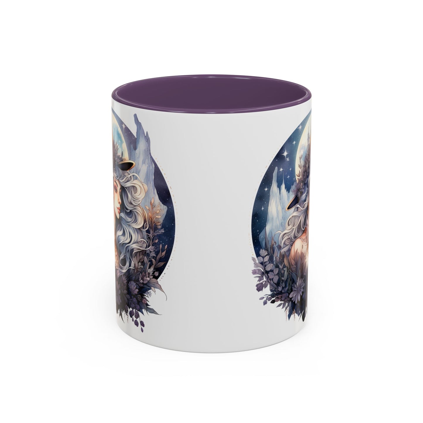 Mystical Floral Accent Coffee Mug, Enchanting Gift for Her, Elegant Home Decor, Celestial Mug, Perfect for Birthdays