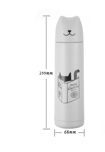 Cartoon cute stainless steel mug with 500ml couple drinking cup