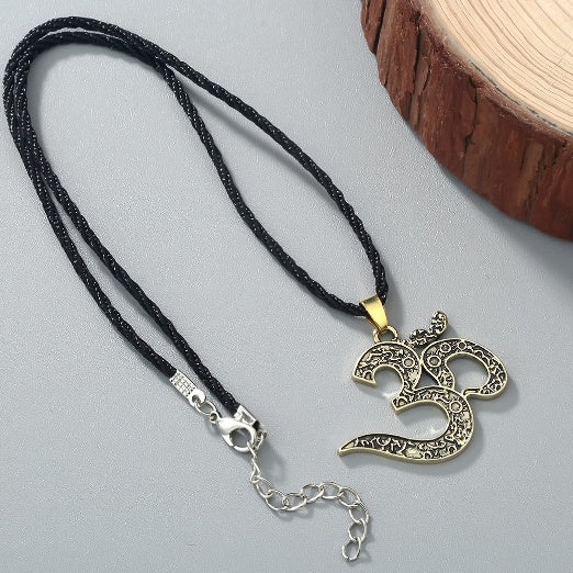 QIMING OM Collier Ohm schmuck OM Charme de yoga Schmuck Frauen Silber Ethnische Collier Méditation De Yoga Männer Schmuck Bijoux Femme