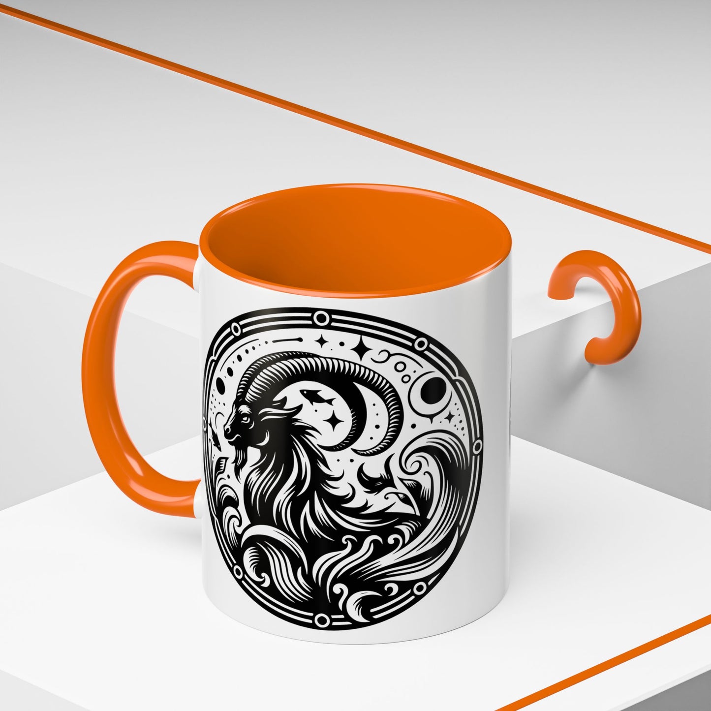 Astrological Black and White Accent Coffee Mug - Zodiac Sign, Horoscope Gift, Astrology Lovers, Unique Kitchen Decor, Cosmic Drinkware