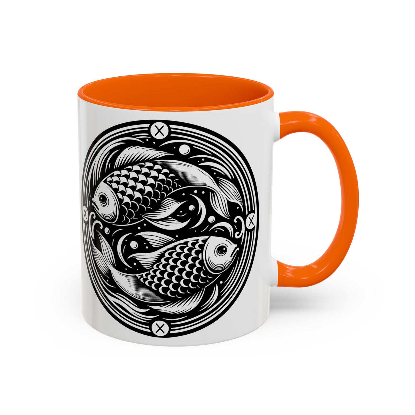 Elegant Koi Fish Accent Coffee Mug - Unique Artwork, Perfect for Tea Lovers, Gift for Him/Her, Home Decor, Birthday Present