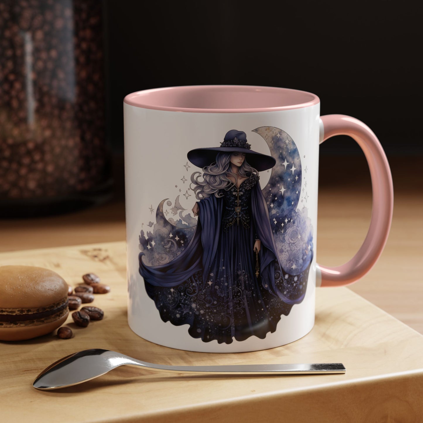 Mystical Sorceress Coffee Mug, Celestial Mug, Witch Coffee Cup, Astrology Drinkware, Enchanted Gift, Moon Phase Mug