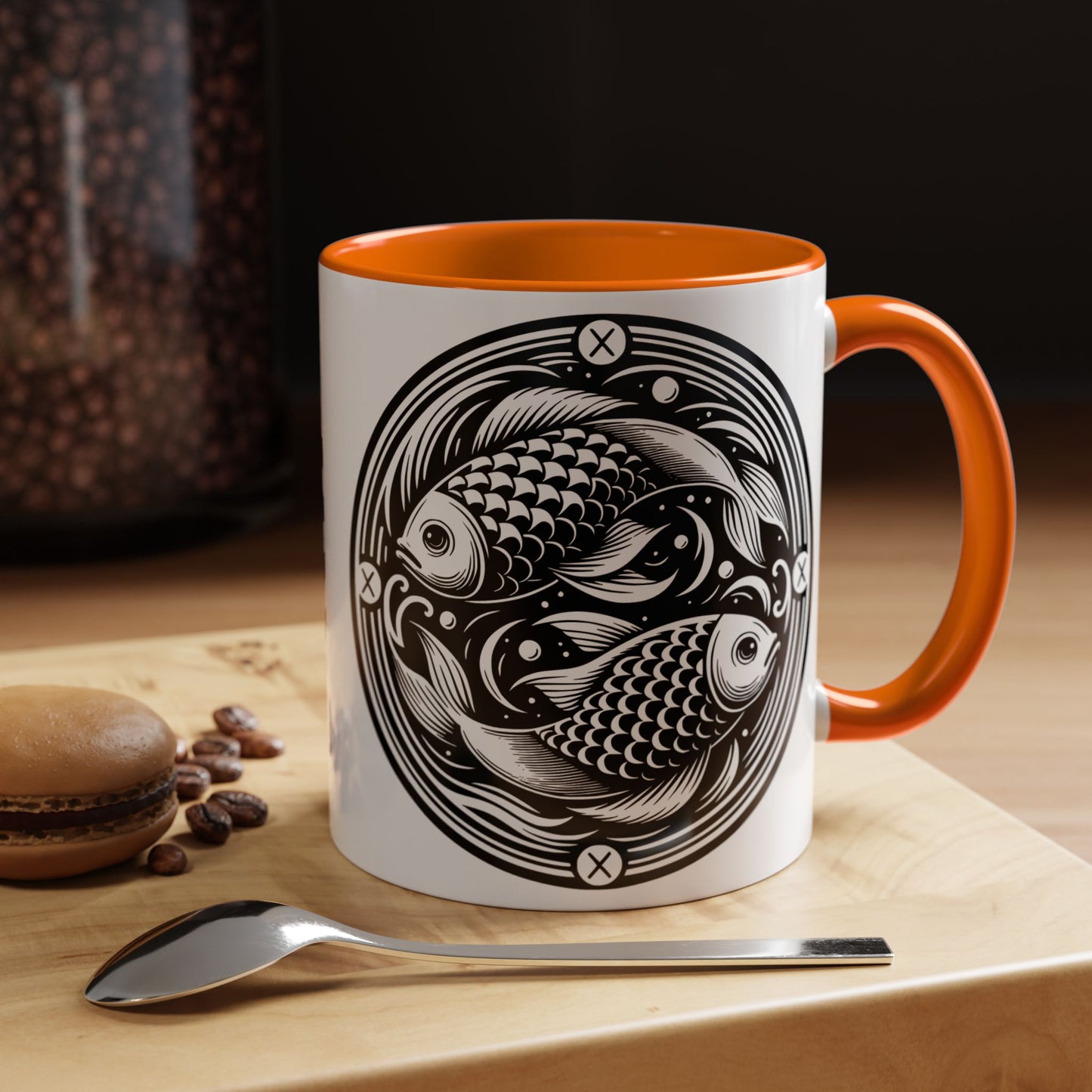 Elegant Koi Fish Accent Coffee Mug - Unique Artwork, Perfect for Tea Lovers, Gift for Him/Her, Home Decor, Birthday Present