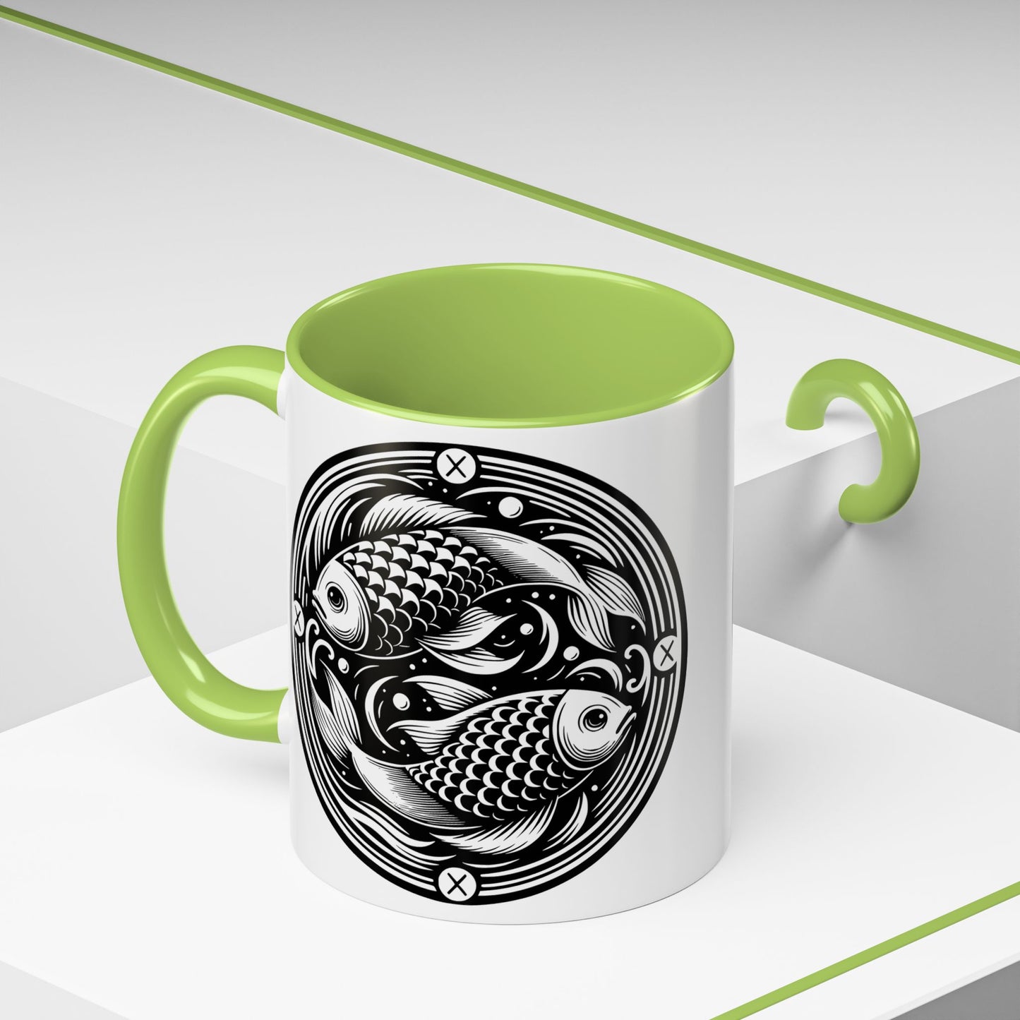 Elegant Koi Fish Accent Coffee Mug - Unique Artwork, Perfect for Tea Lovers, Gift for Him/Her, Home Decor, Birthday Present