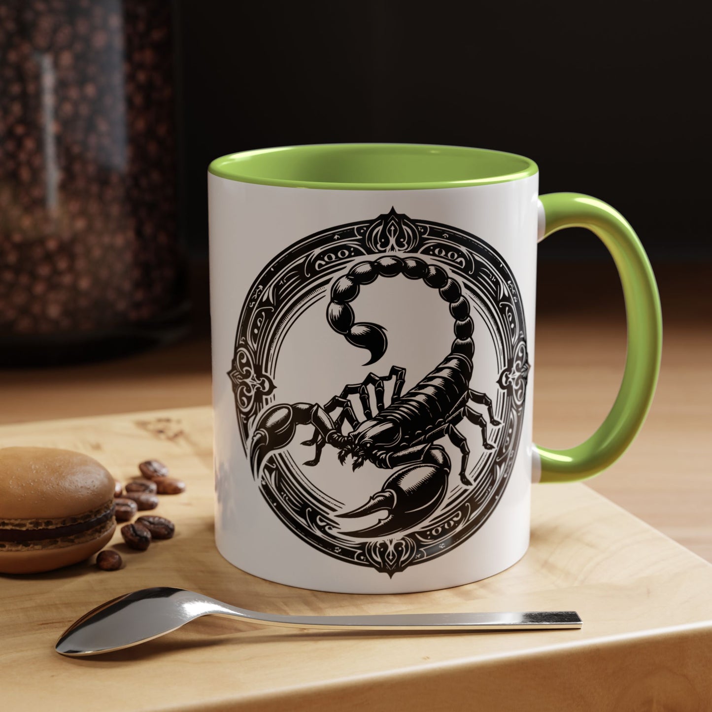 Scorpio Accent Coffee Mug - Personalized Gift, Zodiac Decor, Astrology Lover's Mug, Black and White Design, Birthday Gift