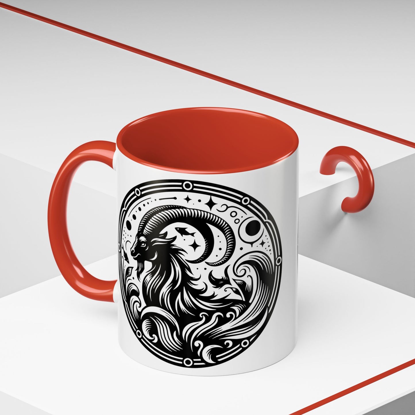 Astrological Black and White Accent Coffee Mug - Zodiac Sign, Horoscope Gift, Astrology Lovers, Unique Kitchen Decor, Cosmic Drinkware
