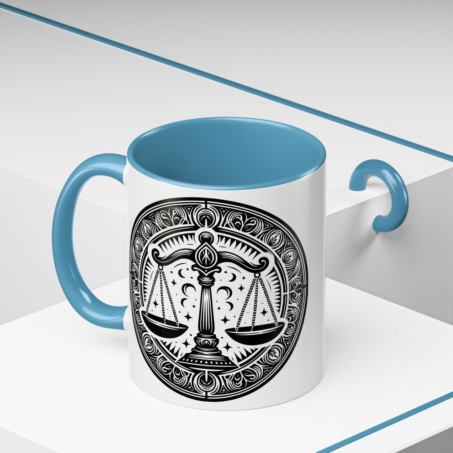Justice Scale Accent Coffee Mug - Perfect Gift for Lawyers, Graduations, Law School, Legal Professionals, Motivational Decor