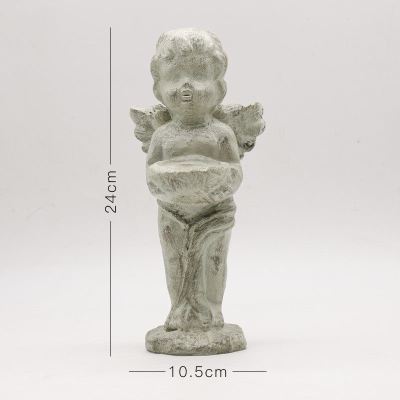 Nordic Retro Cupid Angel Candle Holder Decoration Ornaments Grocery Garden Courtyard