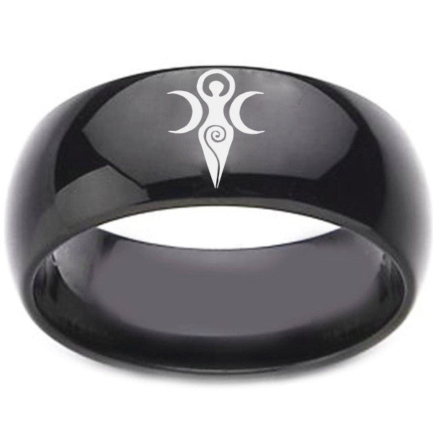Moon Goddess Sign Ring Religious Titanium Steel Ring