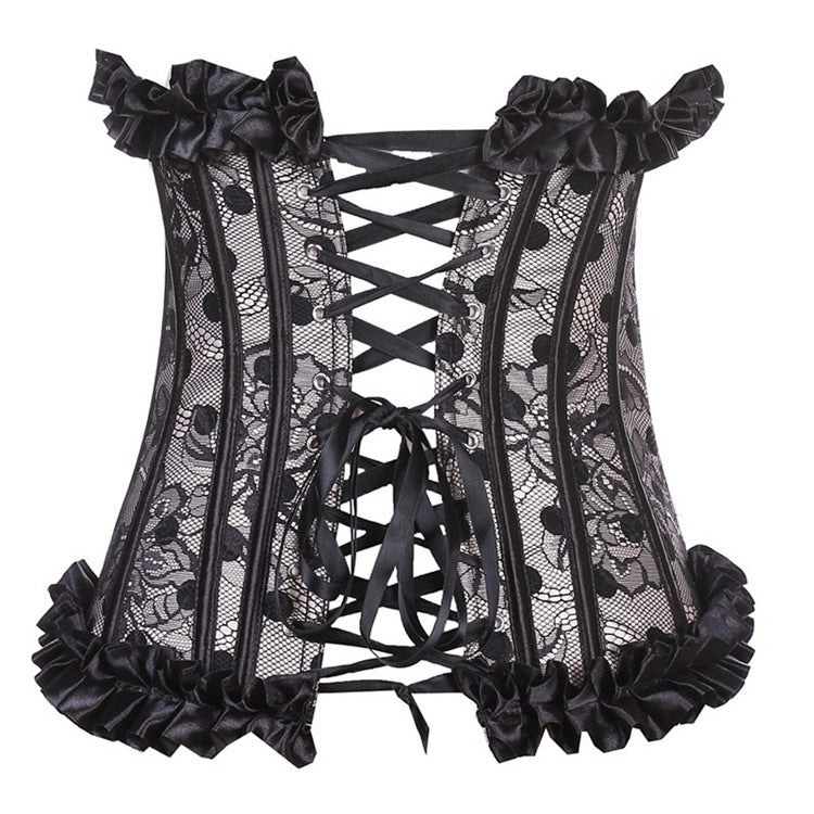 Polka Dot Lace Waist Court Corset