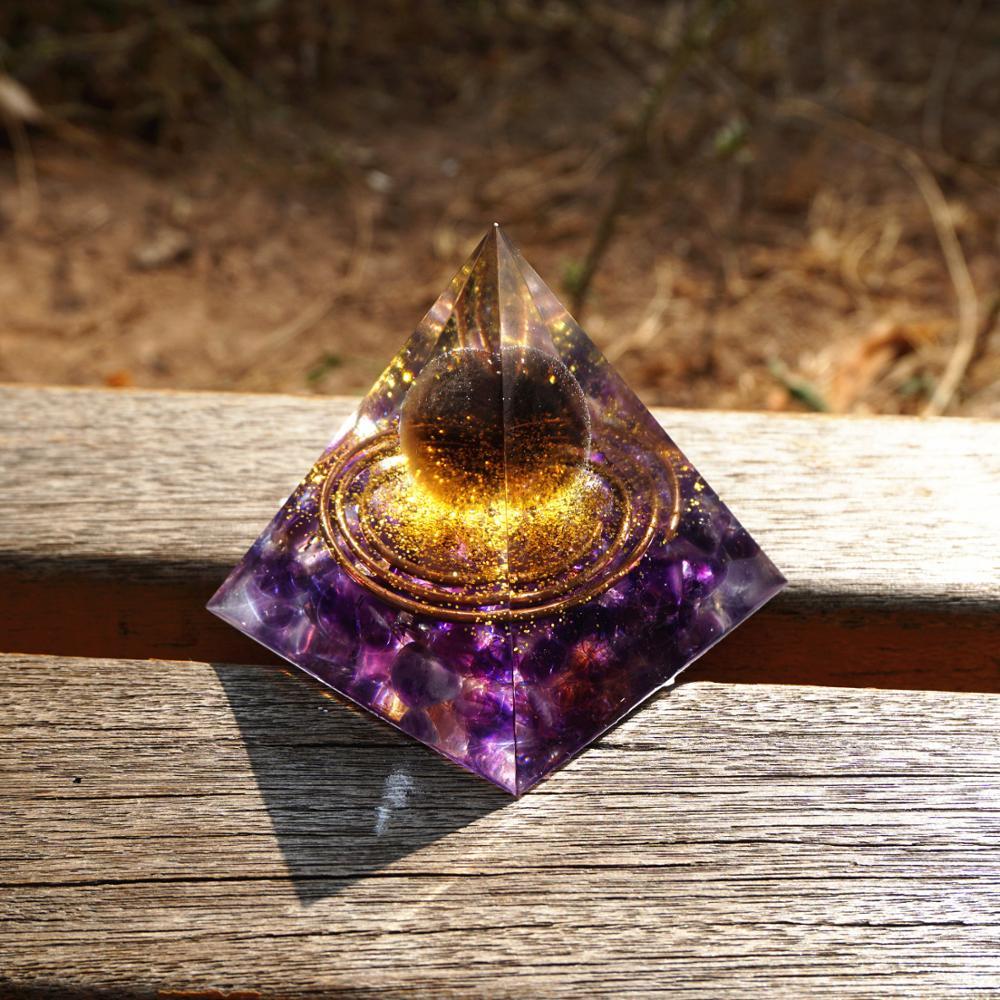 Smoked Crystal Ball ornaments Natural Crystal Gravel Energy Tower