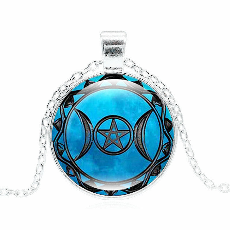 Triple Moon Goddess Pendants Triple Moon Goddess Necklaces Horoscope Vintage Chain Choker Statement Necklace Women Jewelry HZ1