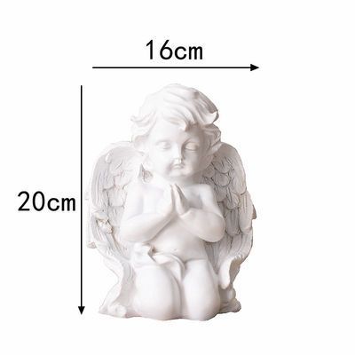 Vieux Résine Fille Ange Ornements De Bureau