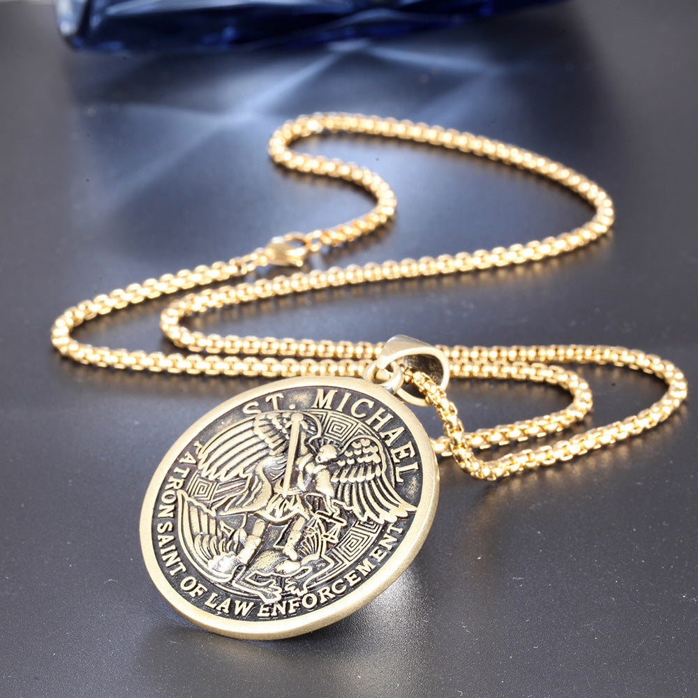 Vintage Zodiac Sun Titanium Steel Pendant