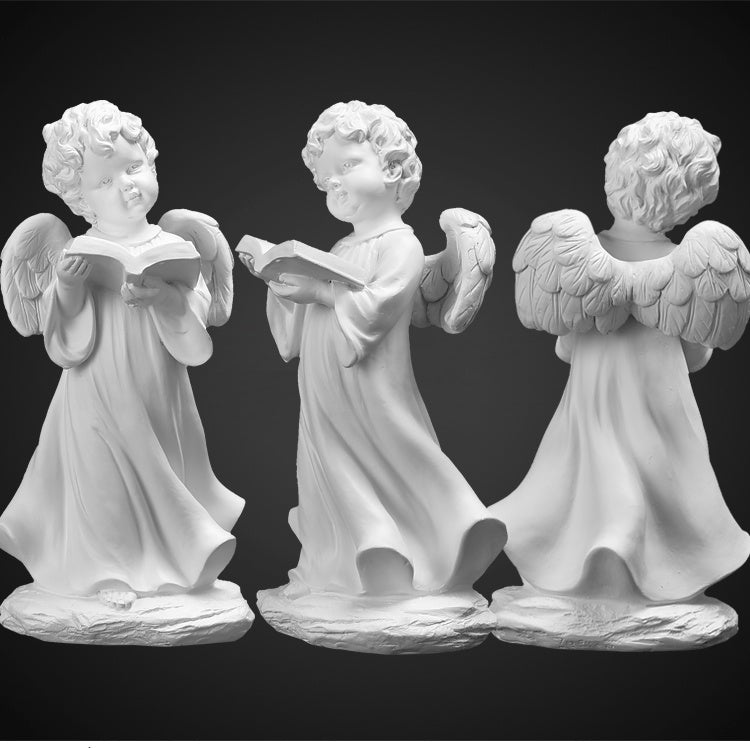Angel Plaster Statue Decoration Nordic Desktop Ins Decoration Cute Mini Trumpet Portrait Sculpture Figure Statue