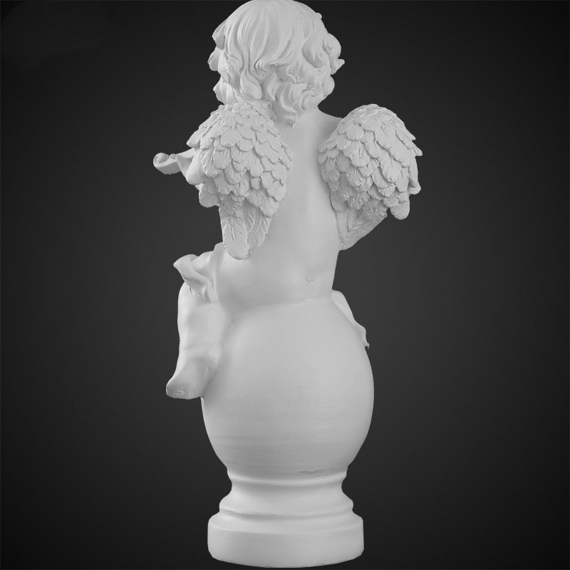 Statue, Ange en plâtre, Ornement Nordique sculpture d'ange mignon miniature.
