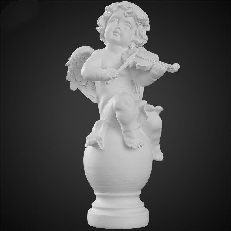 Statue, Ange en plâtre, Ornement Nordique sculpture d'ange mignon miniature.
