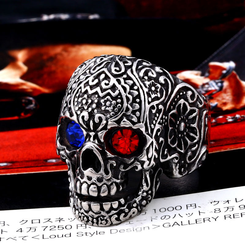 Bijoux Crâne Anneau Tête Mâle Rock Gothique