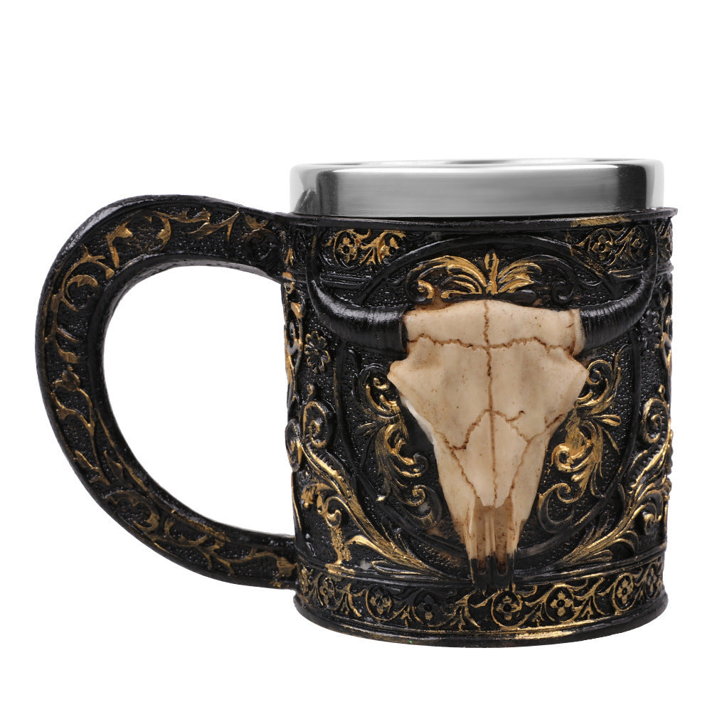 Stainless Steel Liner Coffee Cup Anchor Beer Mug With Hook Sailor Mug Drink Cup