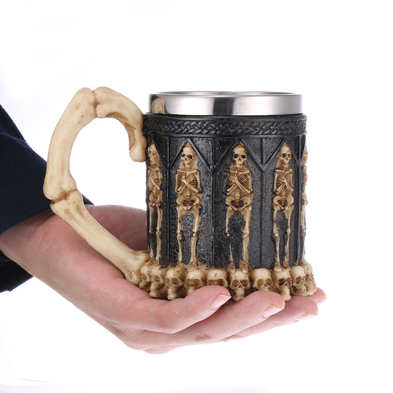 Tasse Crâne Tête Vin Verre Résine Crâne Tête Personnalisé Cadeau Croix-frontière Sources Maison Décoration Bar à Bière Tasse