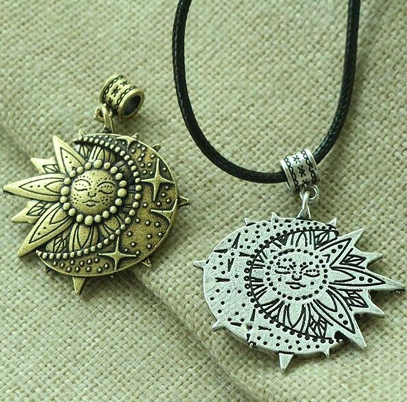 European And American New Solar And Celestial Pendants, Mandala Flower Ladies Necklace, Amulet Pendant
