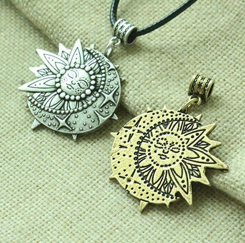 European And American New Solar And Celestial Pendants, Mandala Flower Ladies Necklace, Amulet Pendant