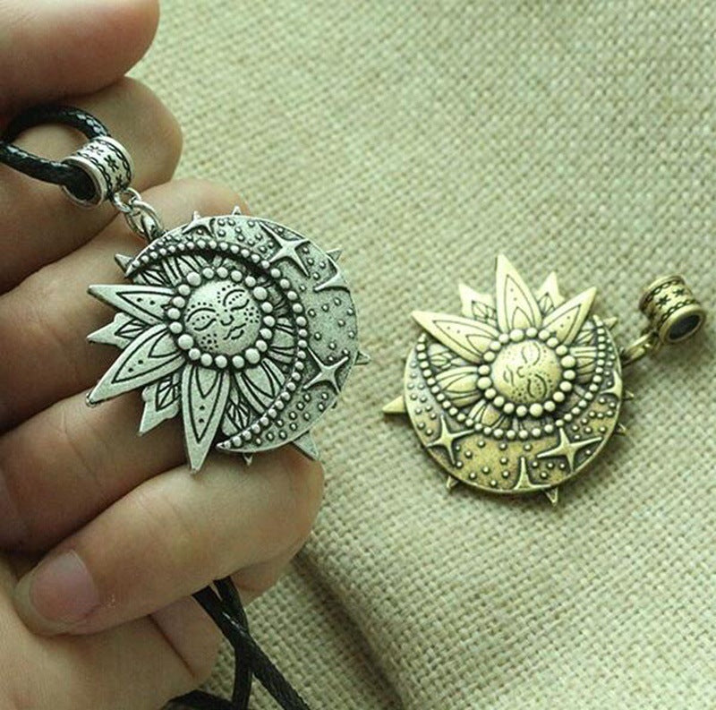 European And American New Solar And Celestial Pendants, Mandala Flower Ladies Necklace, Amulet Pendant
