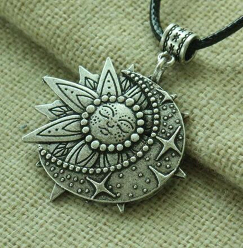European And American New Solar And Celestial Pendants, Mandala Flower Ladies Necklace, Amulet Pendant