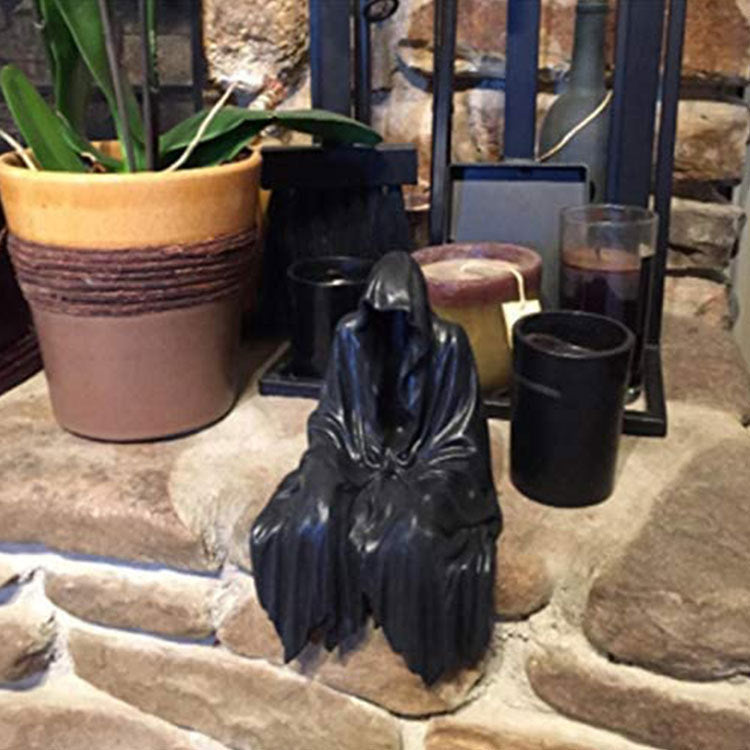 Reaper Assis Statue Secret Style Artisanat Gothique Creeper Résine Assis Statue Ornements