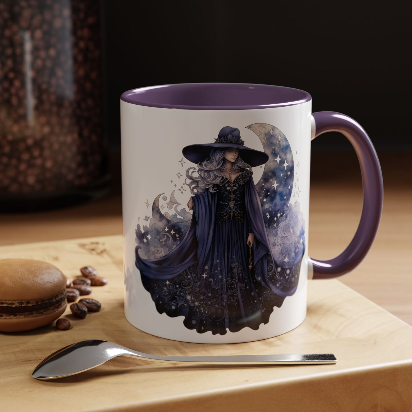 Mystical Sorceress Coffee Mug, Celestial Mug, Witch Coffee Cup, Astrology Drinkware, Enchanted Gift, Moon Phase Mug