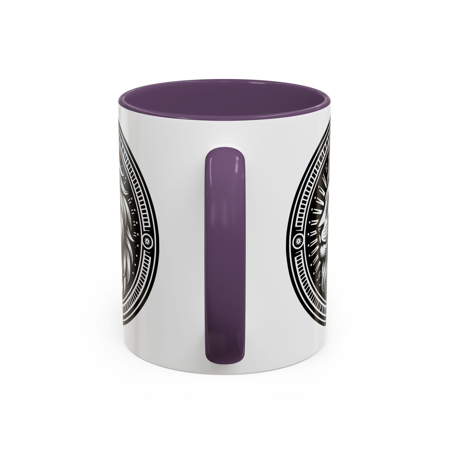 Monochrome Lion Accent Coffee Mug, Boho Lion Mug, Animal Print Coffee Cup, Unique Gift for Coffee Lovers, Home Decor