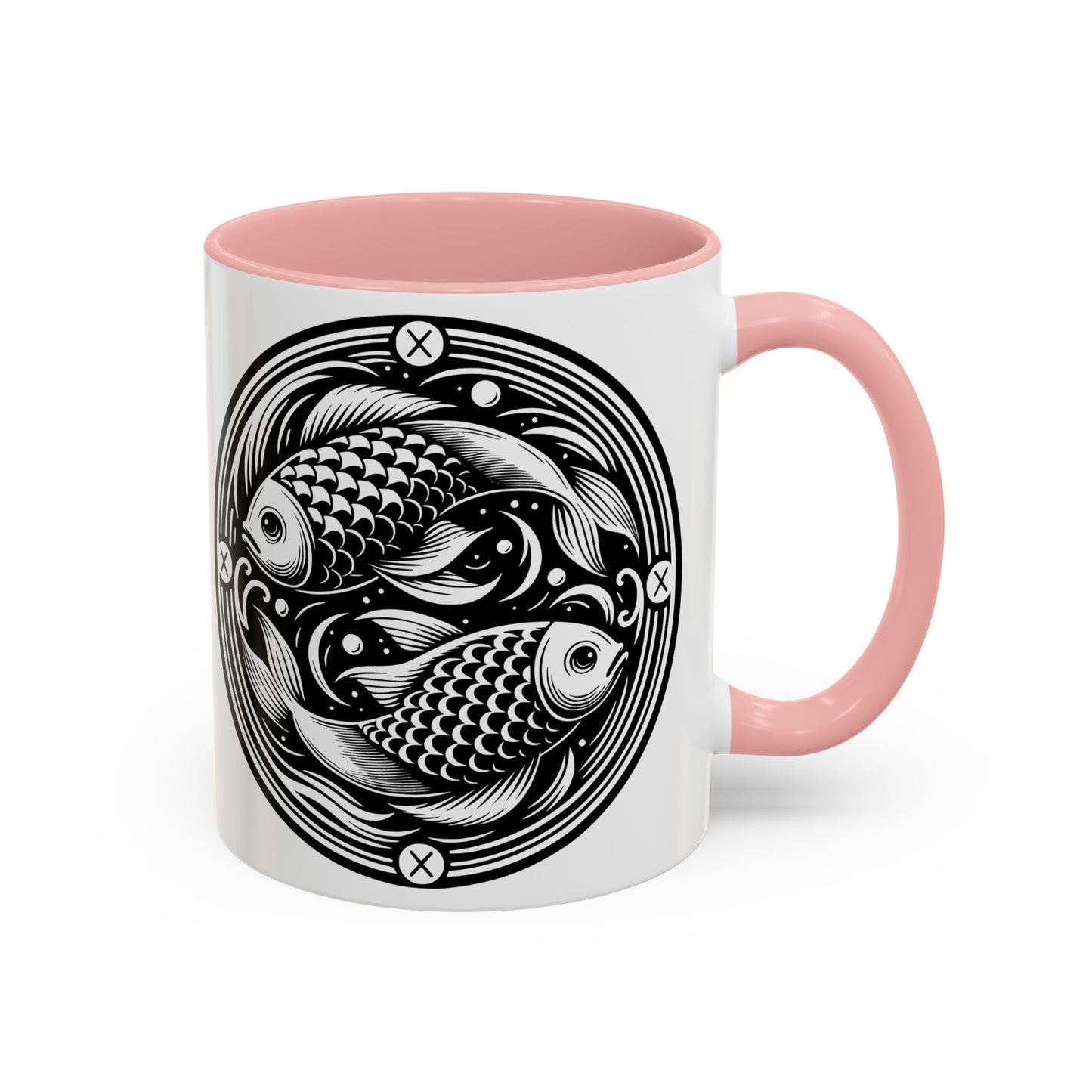 Elegant Koi Fish Accent Coffee Mug - Unique Artwork, Perfect for Tea Lovers, Gift for Him/Her, Home Decor, Birthday Present