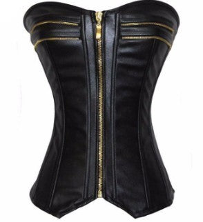 Stylish Punk Faux Leather Corset