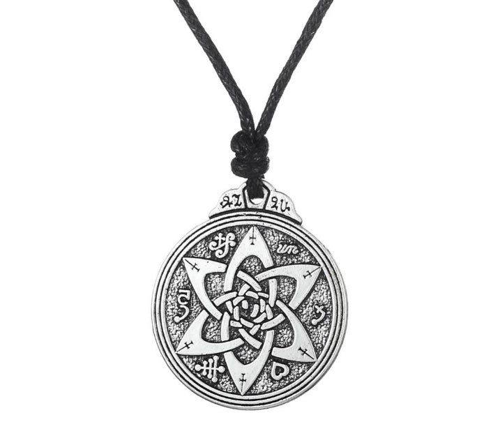 Creative Life Flower Tag Solomon Amulet Necklace
