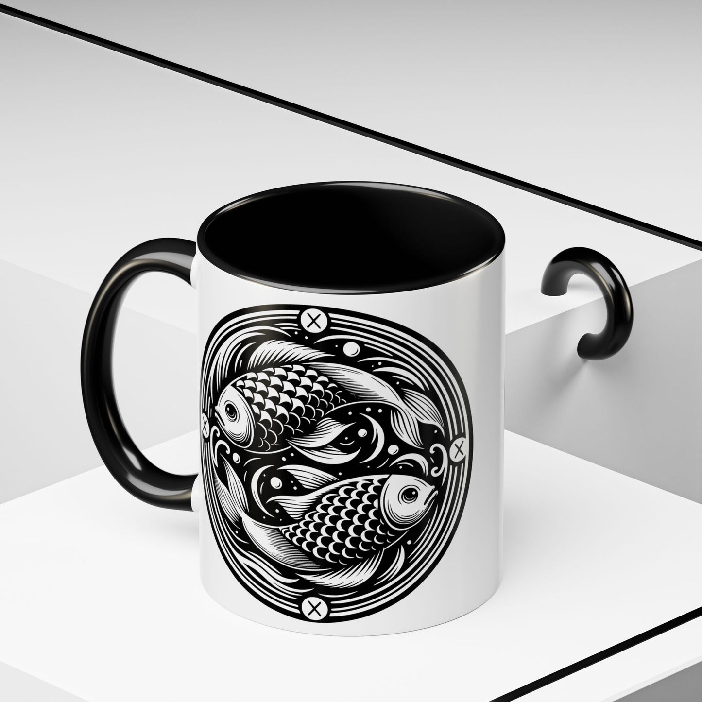 Elegant Koi Fish Accent Coffee Mug - Unique Artwork, Perfect for Tea Lovers, Gift for Him/Her, Home Decor, Birthday Present