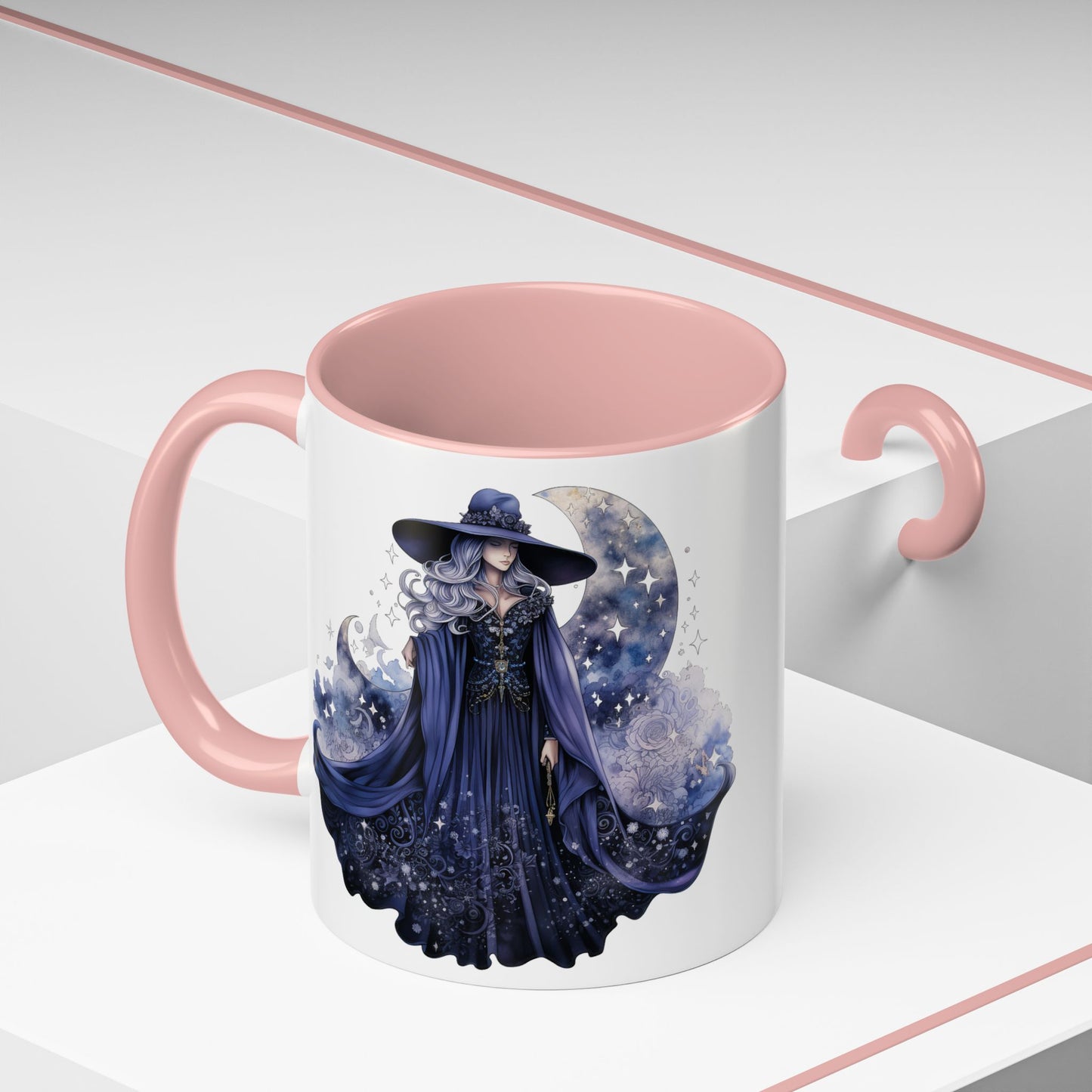 Mystical Sorceress Coffee Mug, Celestial Mug, Witch Coffee Cup, Astrology Drinkware, Enchanted Gift, Moon Phase Mug