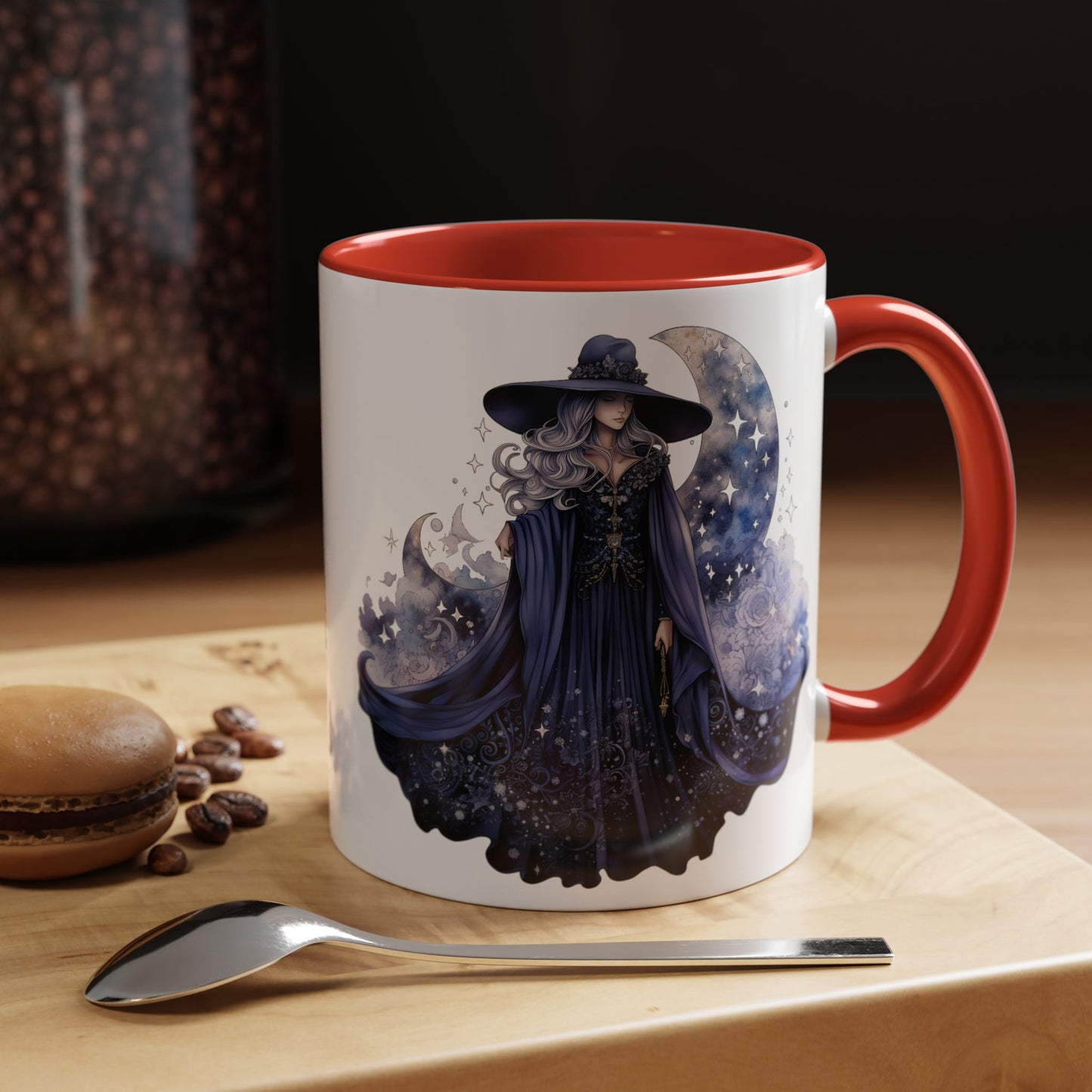 Mystical Sorceress Coffee Mug, Celestial Mug, Witch Coffee Cup, Astrology Drinkware, Enchanted Gift, Moon Phase Mug