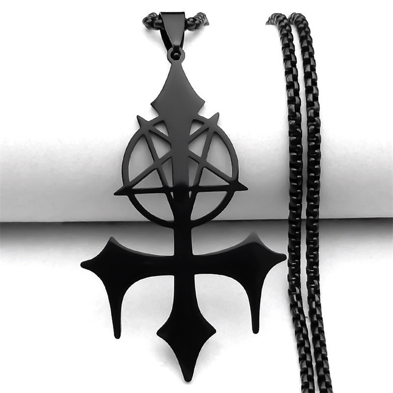 Collier gothique, symbole de l'étoile Satan à cinq branches