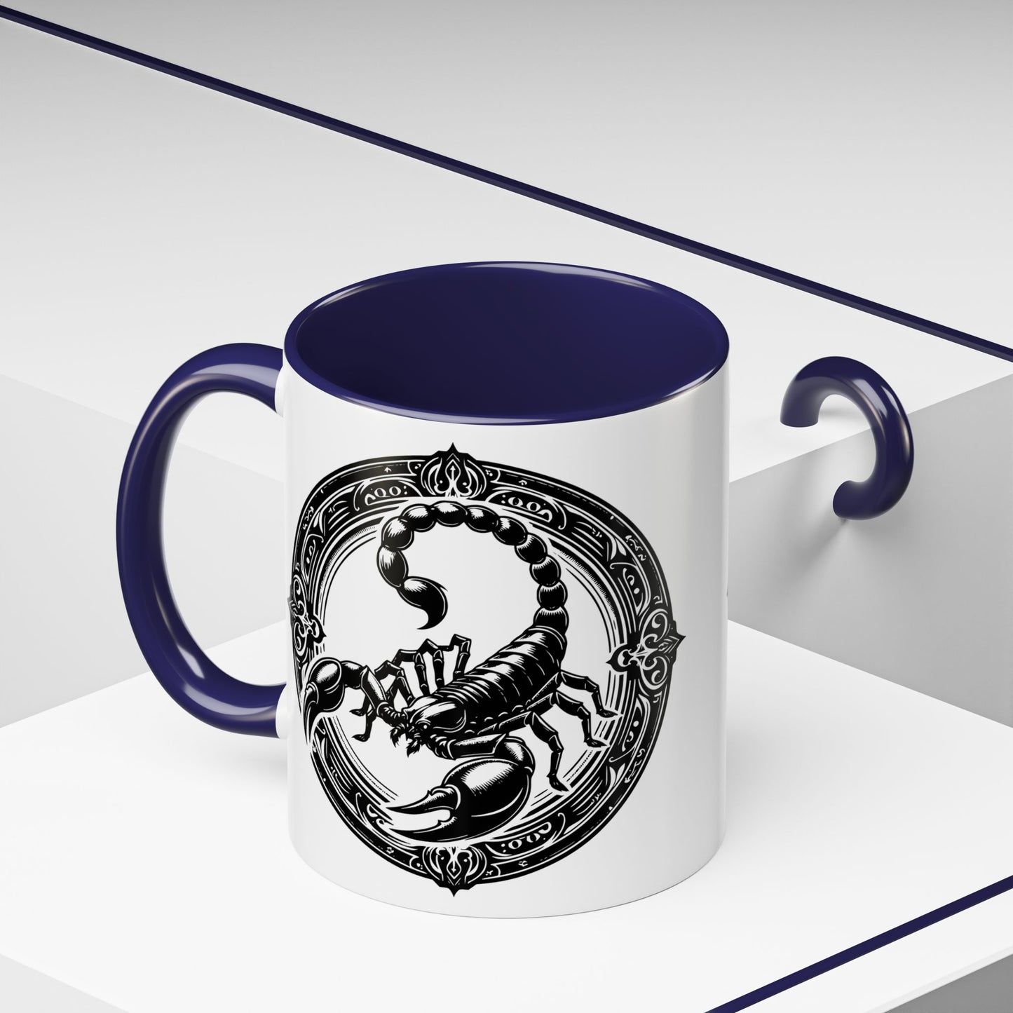 Scorpio Accent Coffee Mug - Personalized Gift, Zodiac Decor, Astrology Lover's Mug, Black and White Design, Birthday Gift