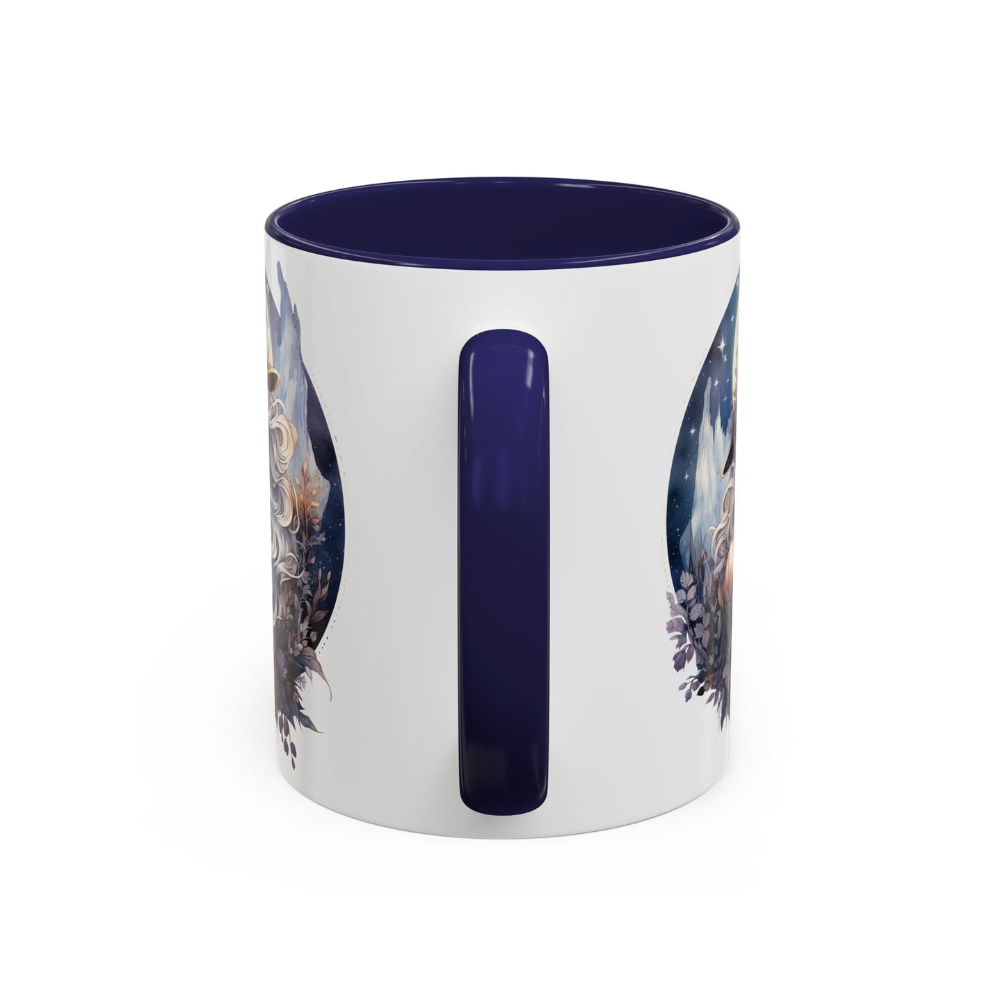 Mystical Floral Accent Coffee Mug, Enchanting Gift for Her, Elegant Home Decor, Celestial Mug, Perfect for Birthdays