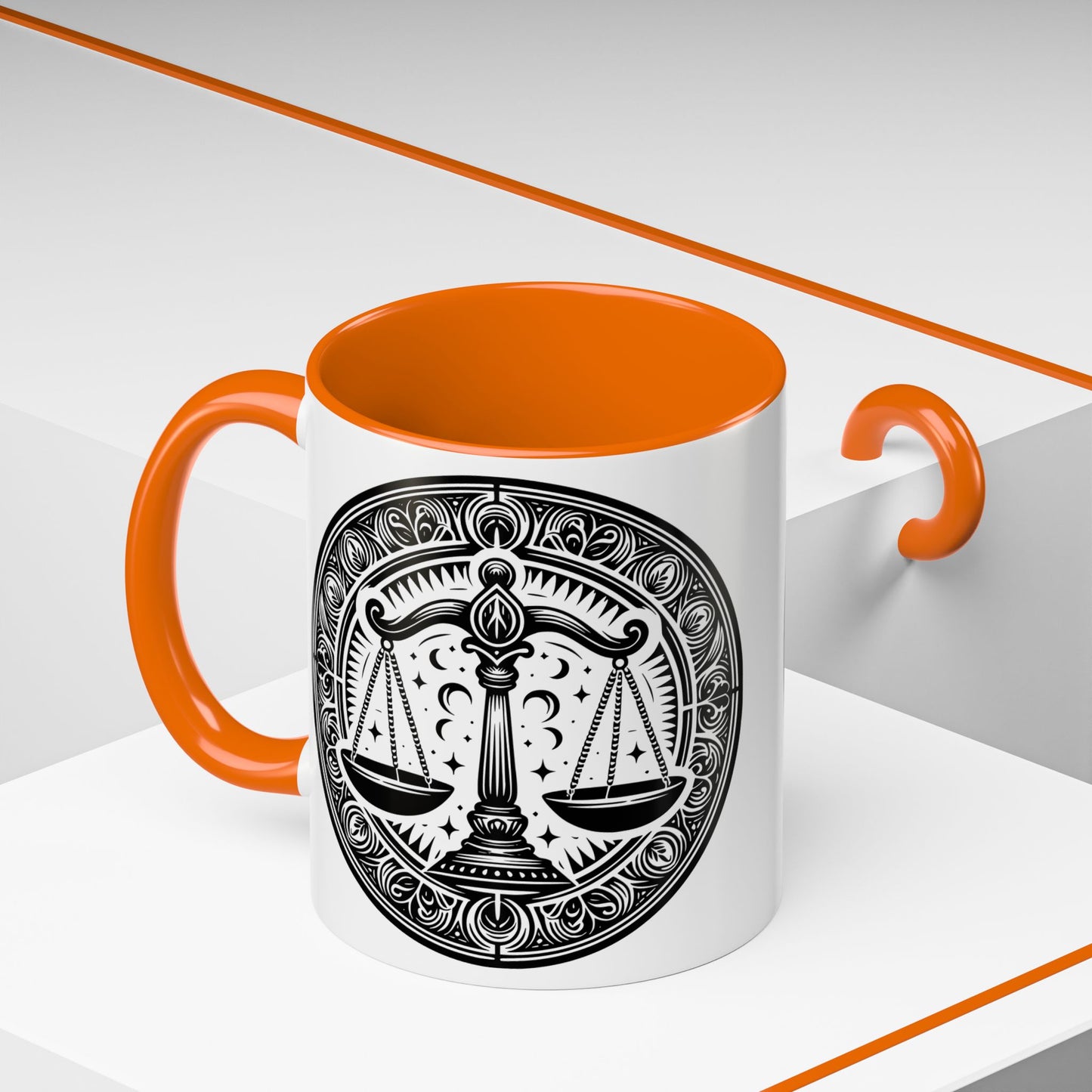 Justice Scale Accent Coffee Mug - Perfect Gift for Lawyers, Graduations, Law School, Legal Professionals, Motivational Decor