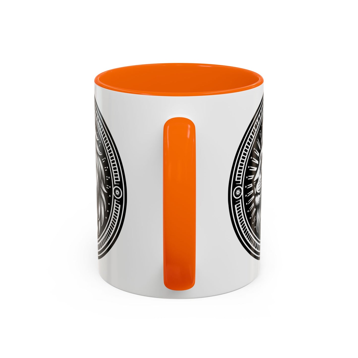 Monochrome Lion Accent Coffee Mug, Boho Lion Mug, Animal Print Coffee Cup, Unique Gift for Coffee Lovers, Home Decor