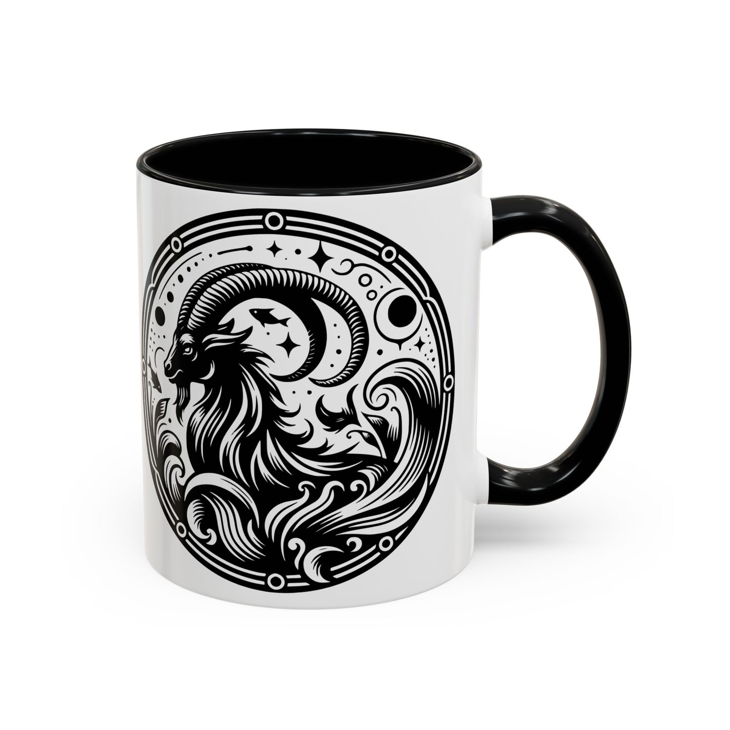 Astrological Black and White Accent Coffee Mug - Zodiac Sign, Horoscope Gift, Astrology Lovers, Unique Kitchen Decor, Cosmic Drinkware