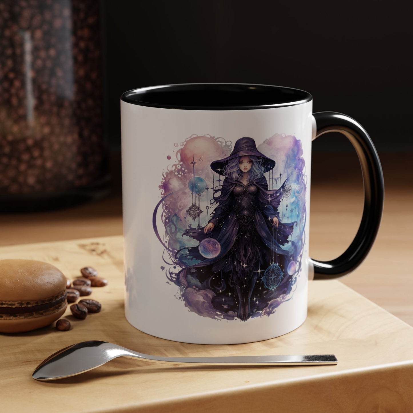 Mystical Witch Coffee Mug | Enchanting Beverage Cup | Moon Phase Gift for Witch Lovers, Halloween Décor, Unique Present