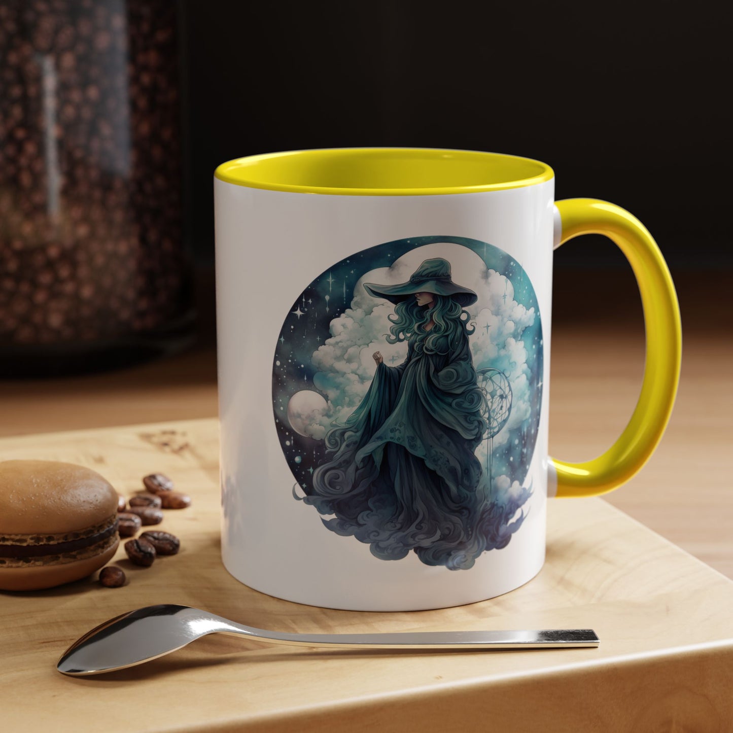 Celestial Dreamer Coffee Mug, Mystical Art Mug, Witchy Coffee Cup, Unique Gift for Her, Fantasy Mug, Astrology Theme