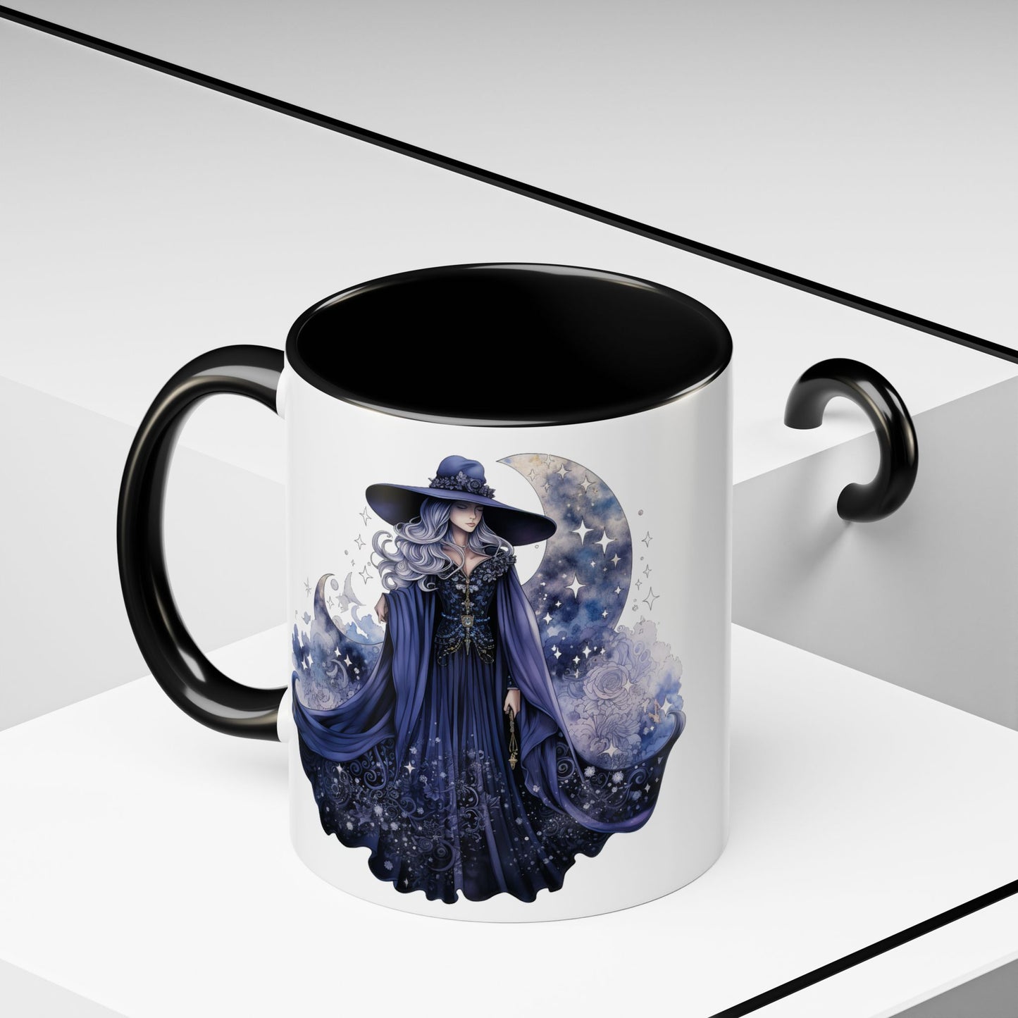 Mystical Sorceress Coffee Mug, Celestial Mug, Witch Coffee Cup, Astrology Drinkware, Enchanted Gift, Moon Phase Mug