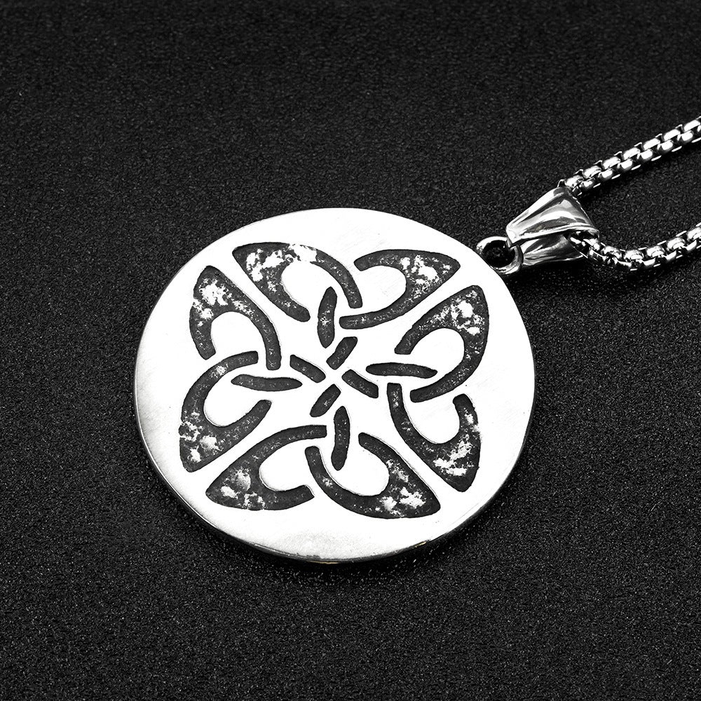 Men's Stainless Steel Vintage Viking Flying Dragon Necklace