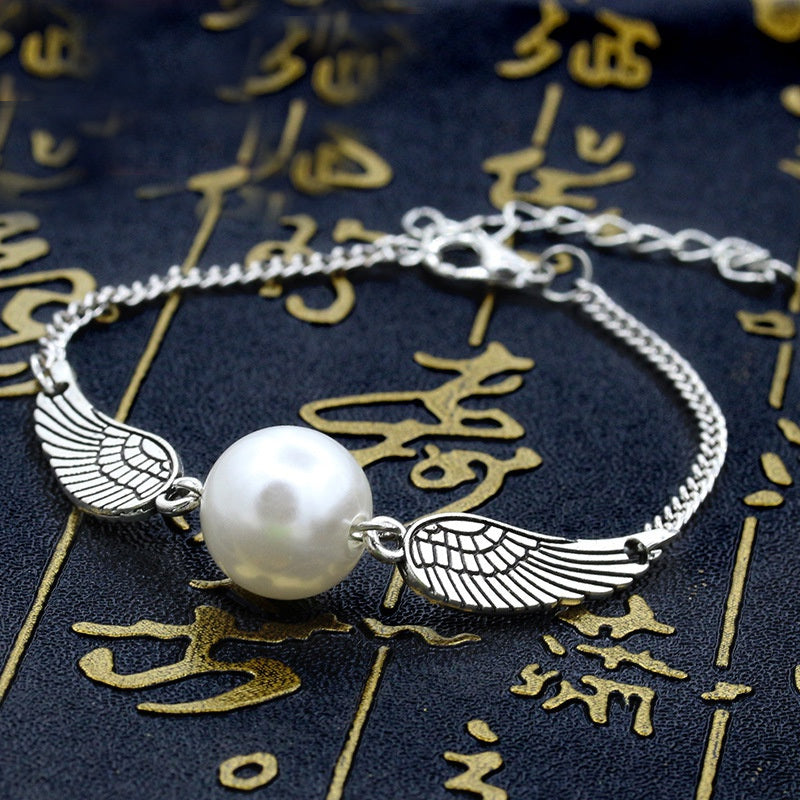 Bijoux Ailes D'ange Perle Argent Bronze