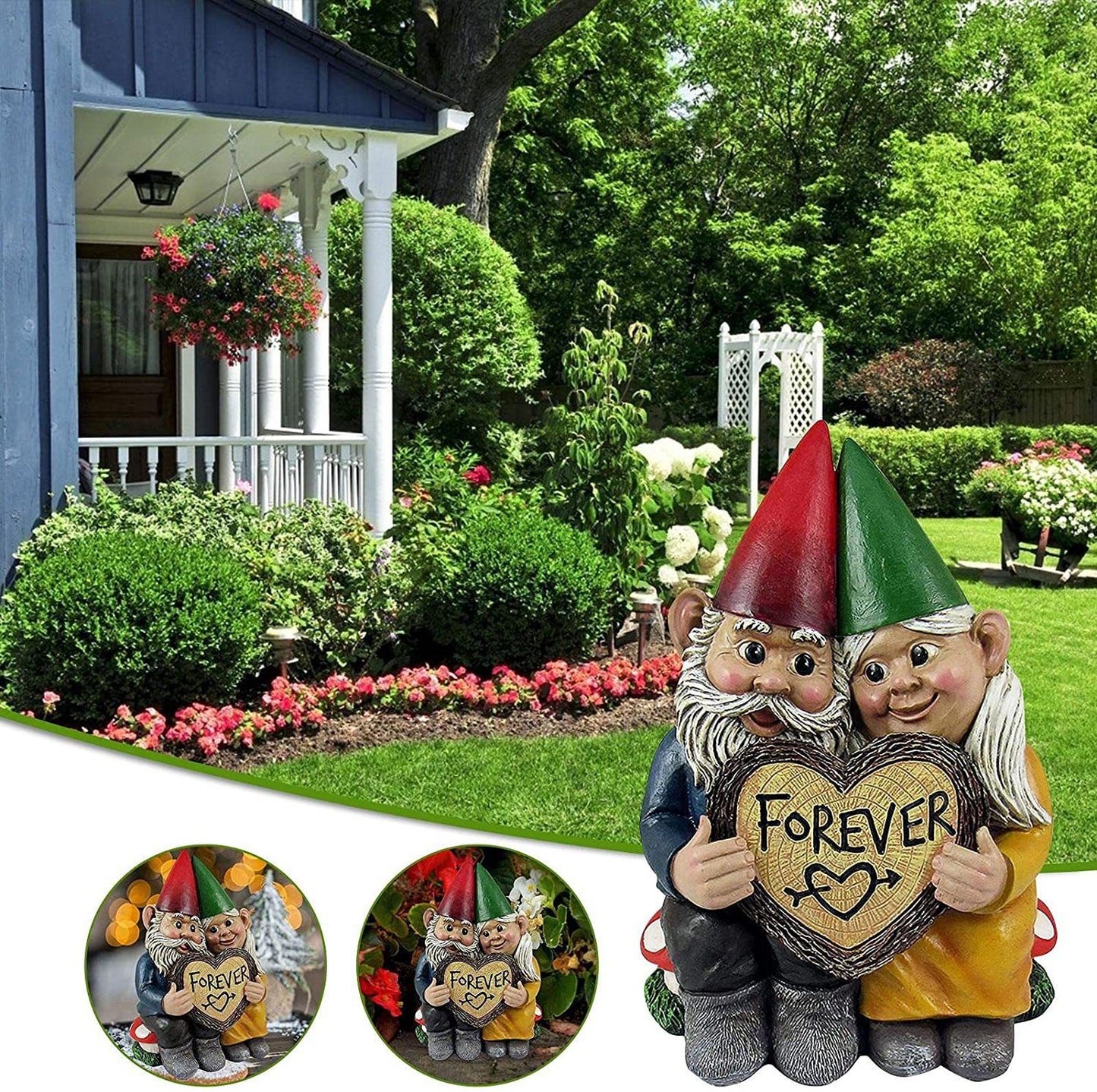 Garden Dwarf Couple Holding Love Statue Falling Resin Couple Dwarf Decorations Table Decorative Ornaments